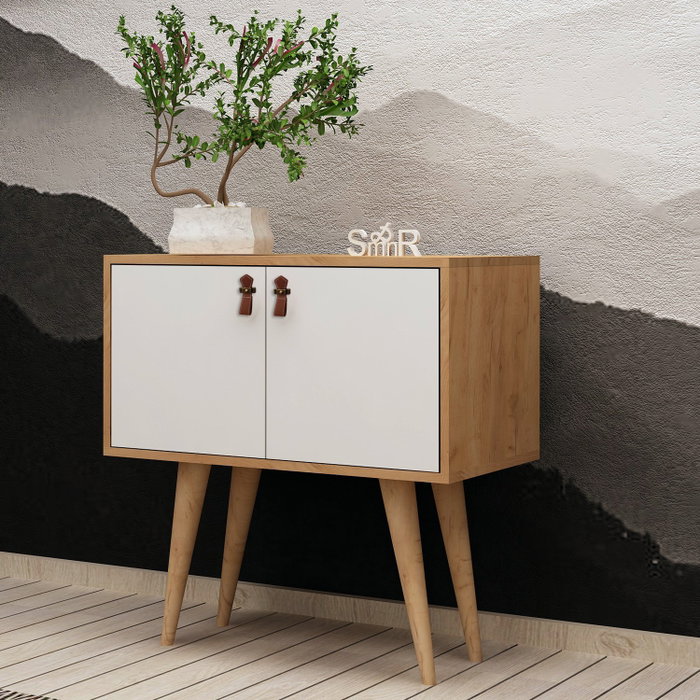 Hanah Home Consola Rebecca Roble y Blanco